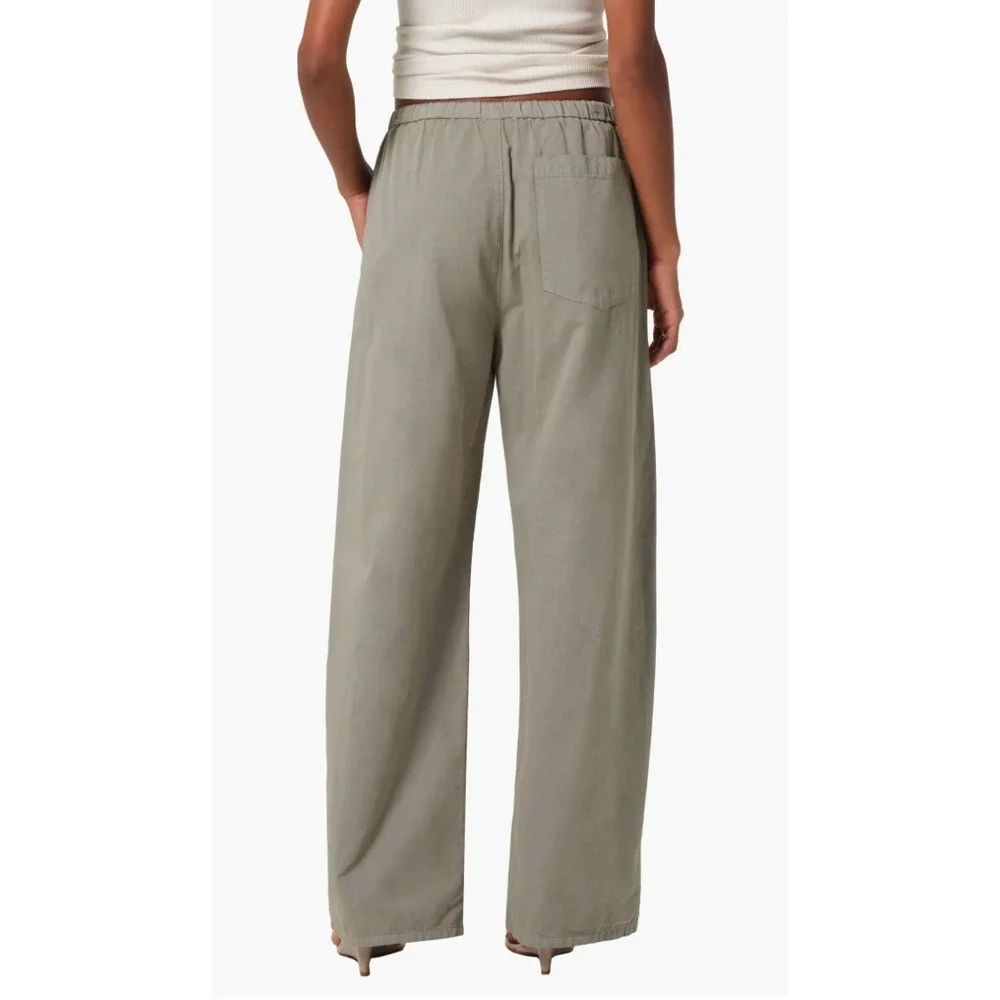 CITIZENS OF HUMANITY Aurora Wide Leg Pants Green Cotton Flax Women's Size Medium